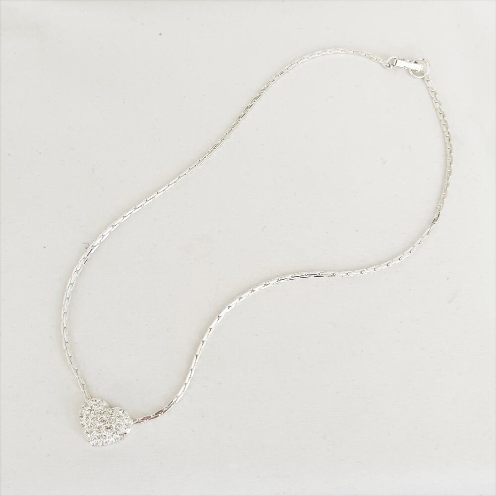 SWAROVSKI Crystal Modern Silver Necklace Heart Pendant 16 in - Picture 7 of 11